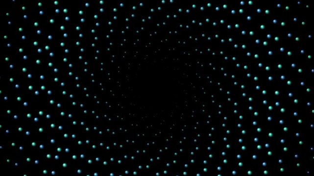 Energetic blue particles spiraling inwards against dark background with subtle motion