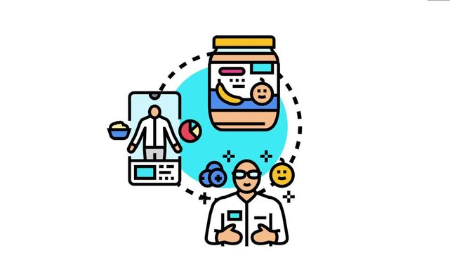 Nutrition learning program concept using online education and expert advice for healthy eating, diet planning, and wellness, promoting balanced food consumption