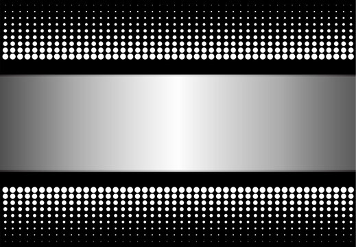 Modern silver black metal background, shiny metallic with dots pattern design