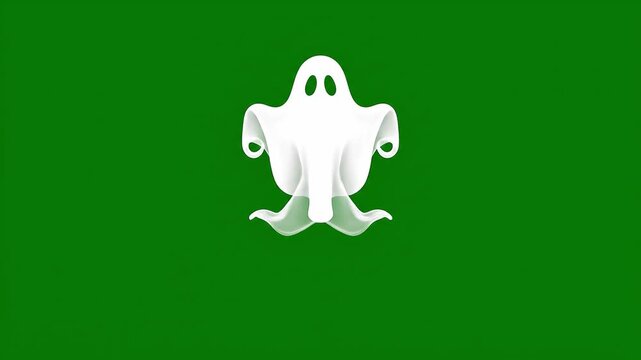 Cute happy ghost spooky scary Halloween green background illustration graphic vector monster spirit fun supernatural fantasy mystery magic horror