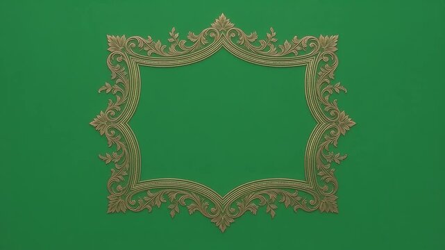 Golden frame ornate border green background decorative elegant calm peaceful serene tranquil quiet still mellow restful soothing worm crawling ground