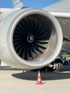 Aircraft Engine Safety Cone Marking Jet Intake Hazard Area on Airport Apron