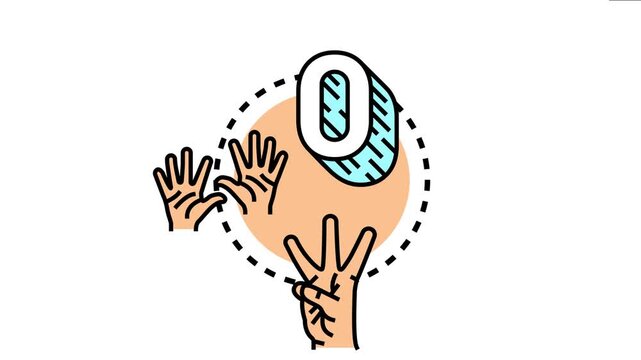 Number fluency concept depicts hands counting and representing numeric values, symbolizing education, mathematics training, and mental arithmetic for cognitive development