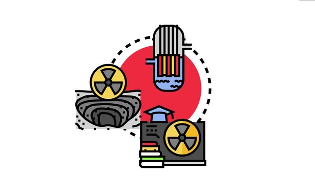 Diagram nuclear reactor energy generation from uranium mining, highlighting the scientific research and educational aspects of this powerful technology