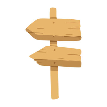 Double Arrow Wooden Signpost