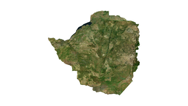 ZIMBABWE Geological Map with Hillshade Relief, High Resolution Terrain PNG