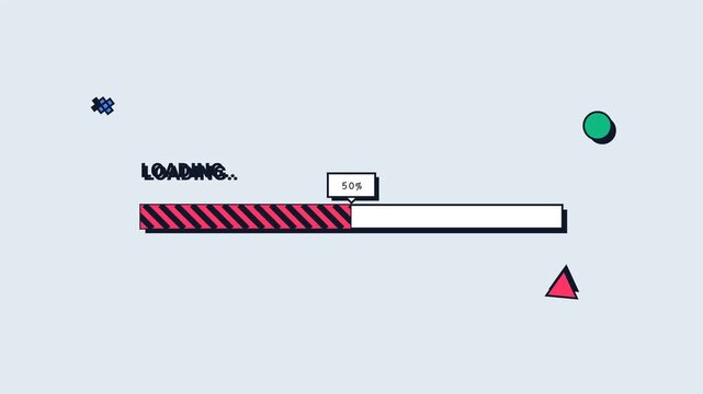 Loading progress bar indicator displaying digital percentage status on modern computer screen