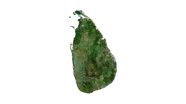 SRI LANKA Geological Map with Hillshade Relief, High Resolution Terrain PNG