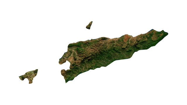 EAST TIMOR Geological Map with Hillshade Relief, High Resolution Terrain PNG