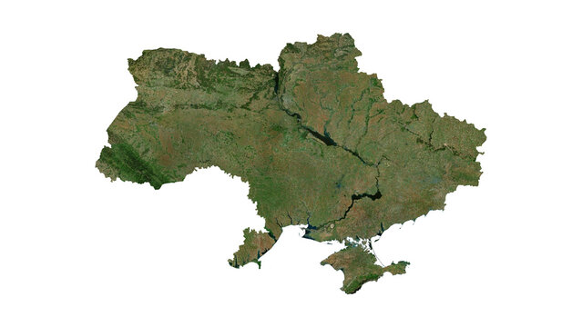UKRAINE Geological Map with Hillshade Relief, High Resolution Terrain PNG