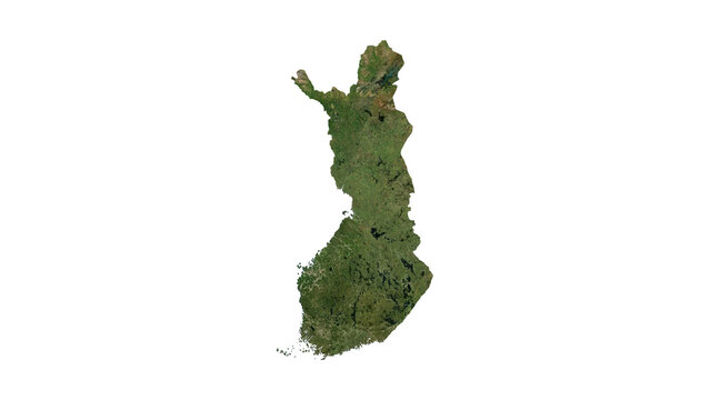 FINLAND Geological Map with Hillshade Relief, High Resolution Terrain PNG
