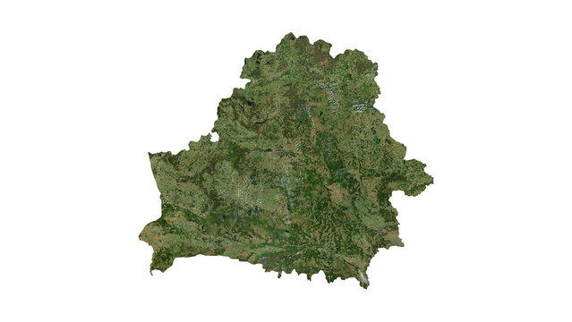 BELARUS Geological Map with Hillshade Relief, High Resolution Terrain PNG