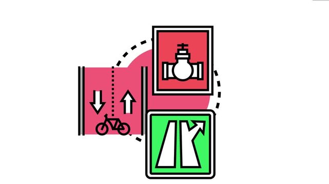 Nonstop route diagram providing visual concepts of infrastructure, transportation, and connectivity across various systems with streamlined pathways