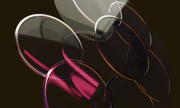 Magenta Reflections across 3D Glass Petals