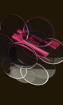 3D Rosette with Pink Light on Dark Brown
