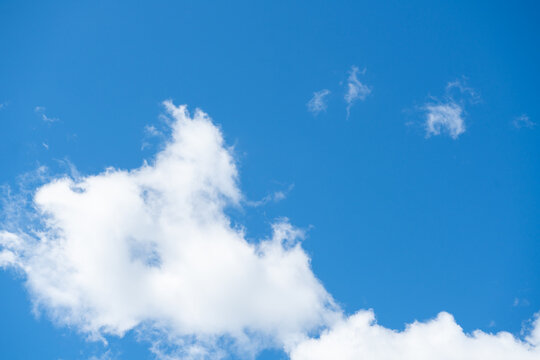 White Fluffy Clouds in a Bright Blue Sky