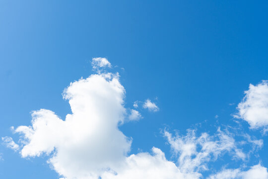 White Fluffy Clouds in a Bright Blue Sky