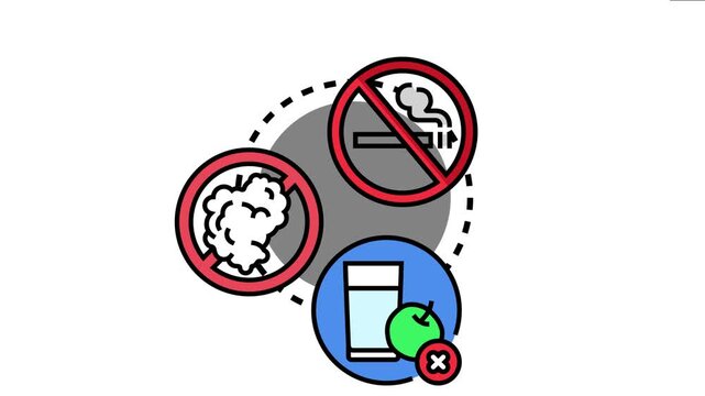 Health information warning against the consumption of tobacco, alcohol, and harmful substances, emphasizing a healthy lifestyle and promoting abstinence from unhealthy habits for well being