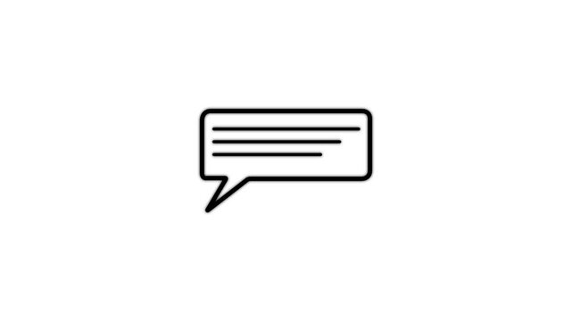 Minimalist animated speech bubble with typing text effect for digital communication and ui chat message