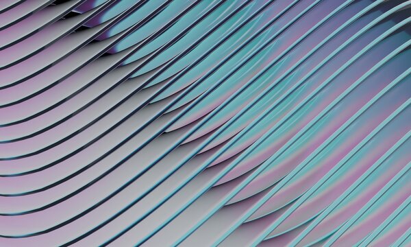 Pastel 3D Ripples in Cyan and Lilac