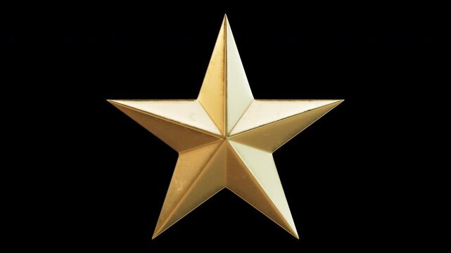 3D Gold Star Spinning 360 Degree Turntable with Alpha Matte