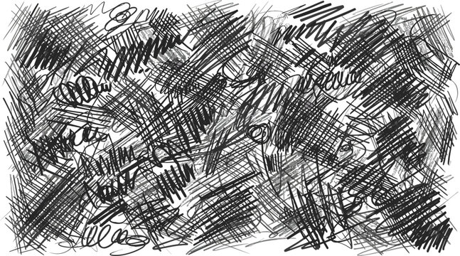 Abstract scribble pattern vector illustration with chaotic hand drawn lines for design background