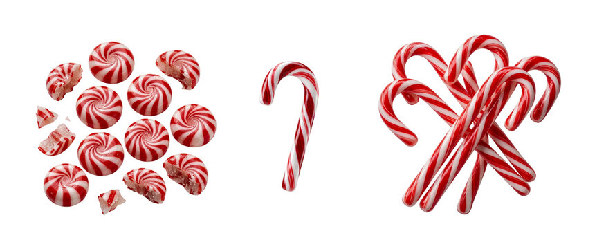 Christmas candy canes and candy canes