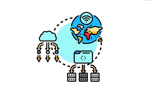Global network distributing data and cloud computing resources, concepts of digital exchange, content delivery networks, and centralized server management