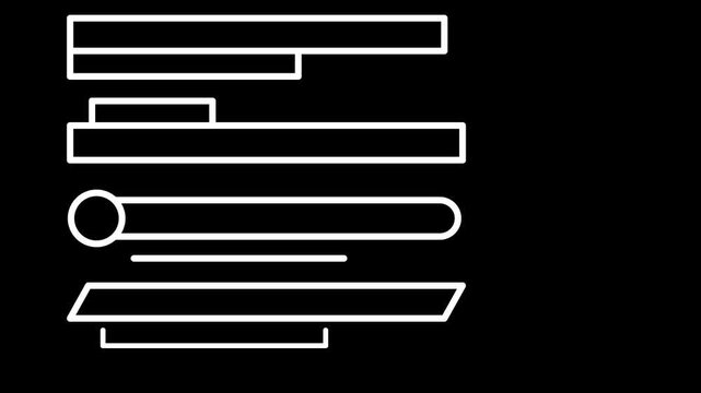Lower third set in white outline, empty name and title bars on black