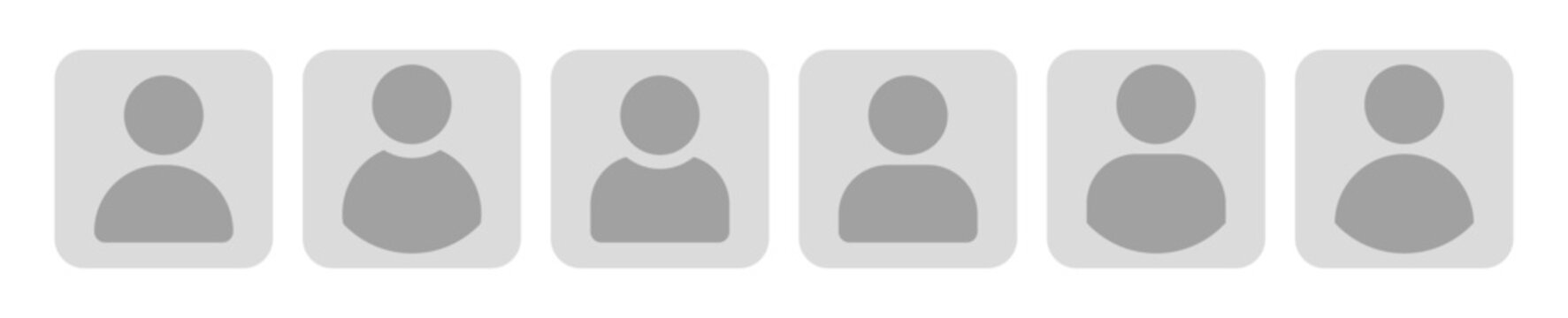 Plain pictogram user avatar headshot. Login profile button or log out unknown account admin icon. Register genderless line icon placeholder. Man or woman neutral gender.
