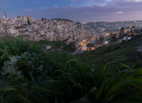 Jerusalem Silwan Abu Tor Hillside Dense Stone Buildings Daytime