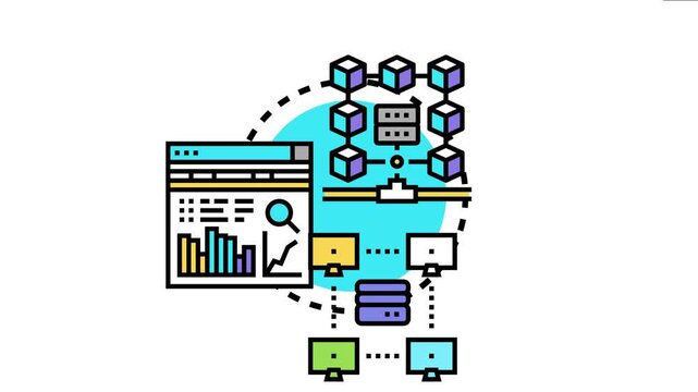 Network systems administrator concept creating a structured information technology infrastructure. Managing server operations. Ensuring data security