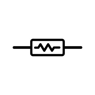 Electronic resistor circuit component symbol illustration.