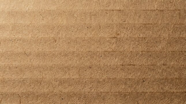 A close-up view of the textured surface of brown corrugated cardboard material.