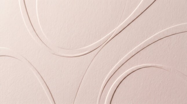 A soft pink textured surface with elegant embossed curved lines creating an abstract pattern.