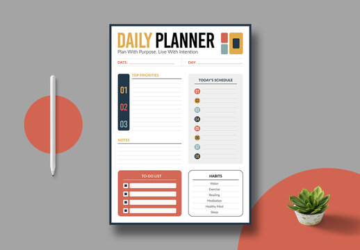 Daily Planner Template Layout