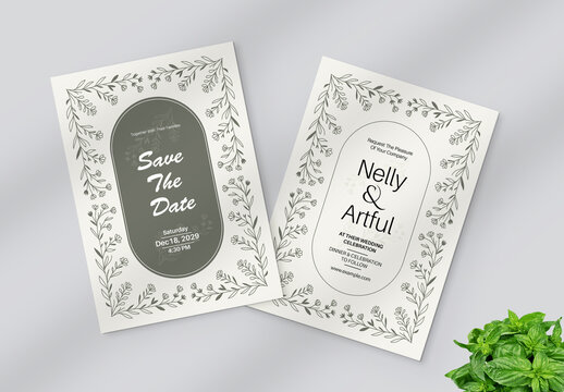 Floral Wedding Invitation Card Design