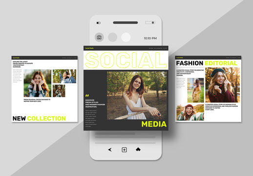 Social Media Post Template Layout Design