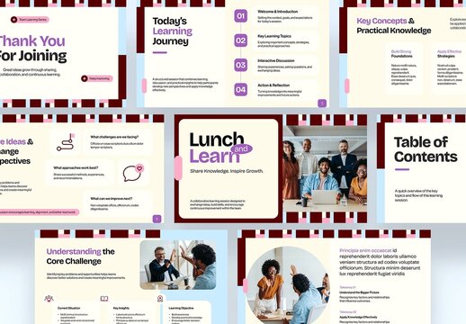 Lunch and Learn Presentation Template, Employee Training Slide Deck for Workplace Learning, Corporate Workshops & Professional Development