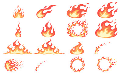 Fototapeta premium Fire flame effect sprite sheet bundle vector set