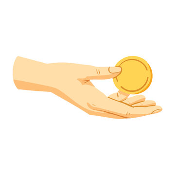 Open Palm With Gold Coin