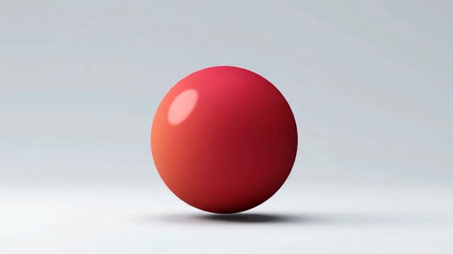Glossy red 3d sphere floating over white background based on concept 1788870255276915.mp4 with soft shadow and highlights