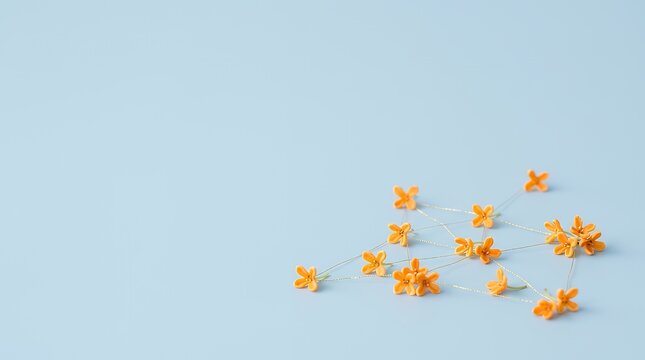 金色の糸でつながるキンモクセイの花