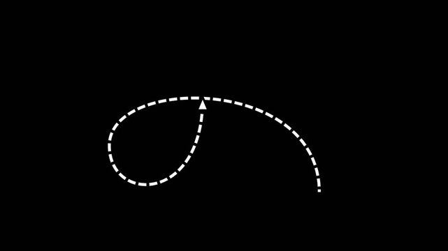 Dashed Line Horseshoe Loop Arrow Motion Graphic Element