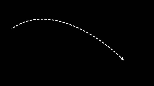 Dashed Line Parabolic Arch Arrow Motion Graphic Element
