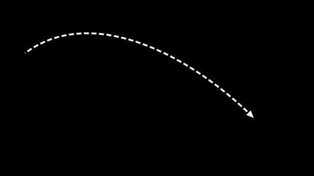 White Dashed Parabolic Arch Arrow Animated Pointer Overlay