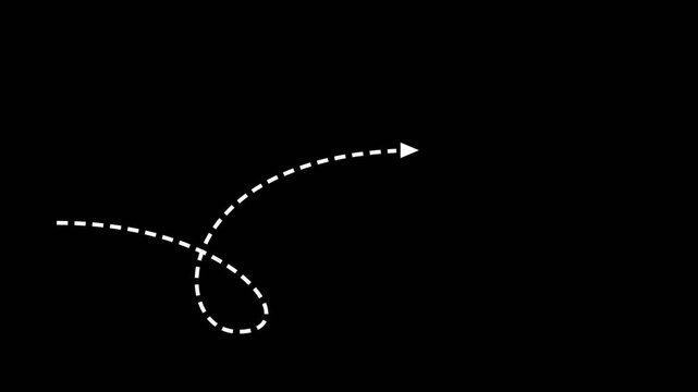 White Dashed Loop de Loop Arrow Animated Pointer Overlay