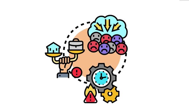 Stressed employees feeling pressure and unhappiness in a toxic work setting causing work life balance issues, potential burnout, and career dissatisfaction