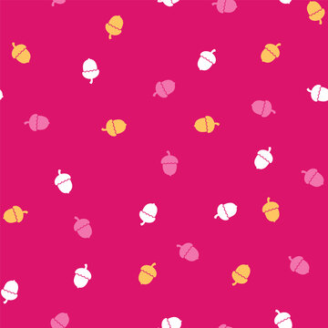 Seamless minimal background with autumn acorn pattern design.