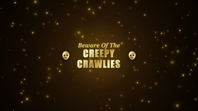 Golden Creepy Crawlies Beware Halloween Typography 4K